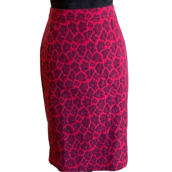 NWTS RED LEOPARD COTTON PENCIL SKIRT SZ 8 - Picture 2 of 10